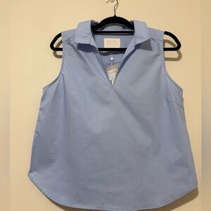 Part Two Denmark Blue Sleeveless Top Size 38 M 100% Cotton